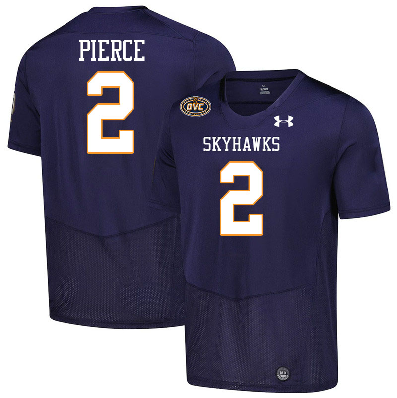 UT Martin Skyhawks #2 LaMarion Pierce College Football Jerseys,Uniforms-Navy